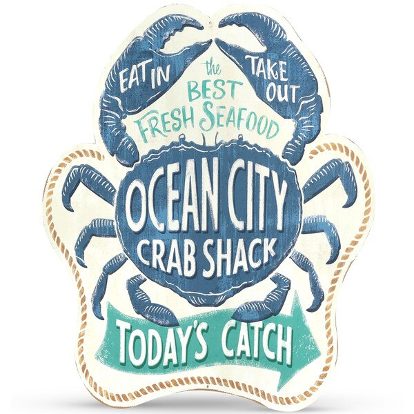 Ocean City Crab Shack Metal Wall Decor Open Road Brands ShopORB